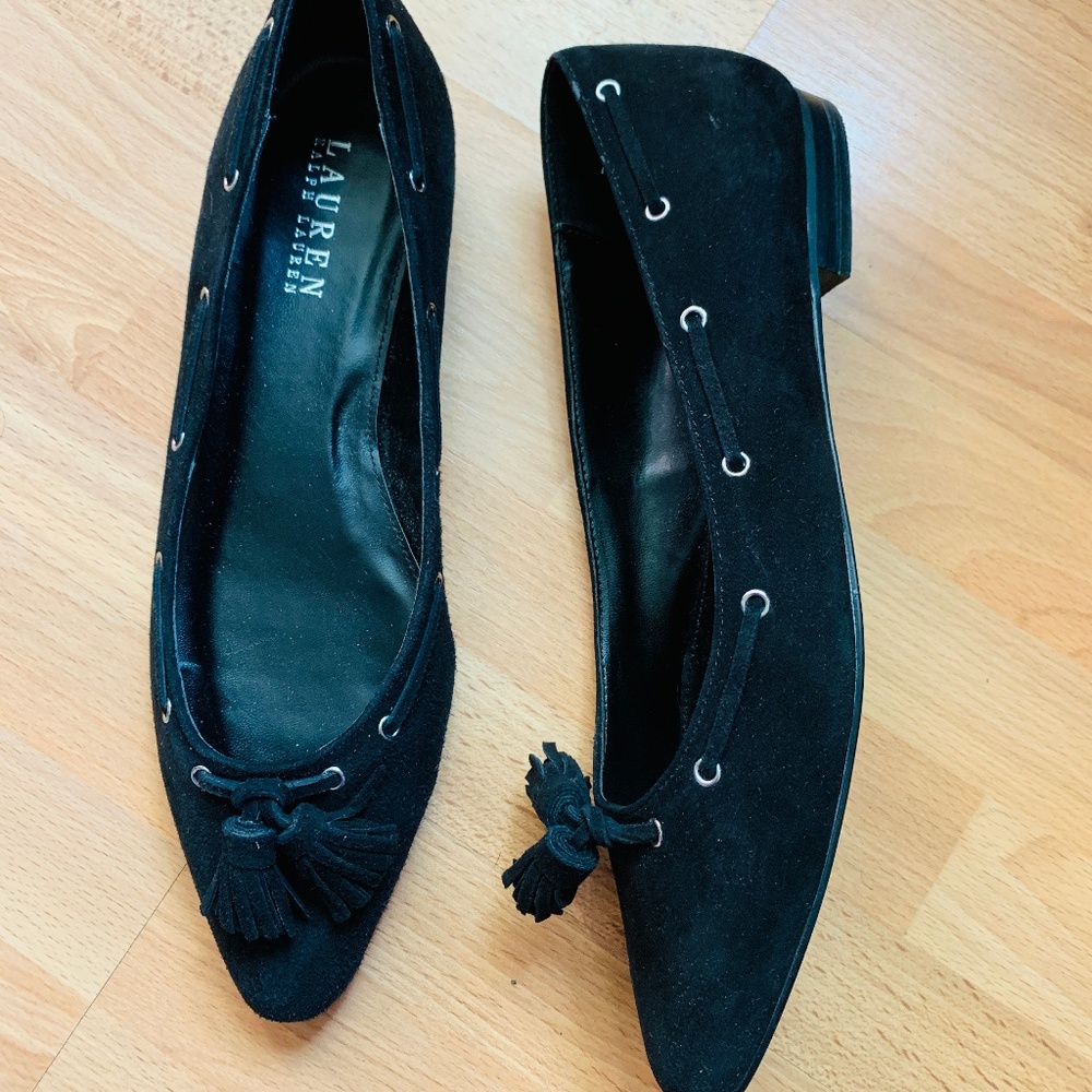 Ralph Lauren Suede Pointy Flats 8.5
